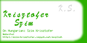 krisztofer szim business card